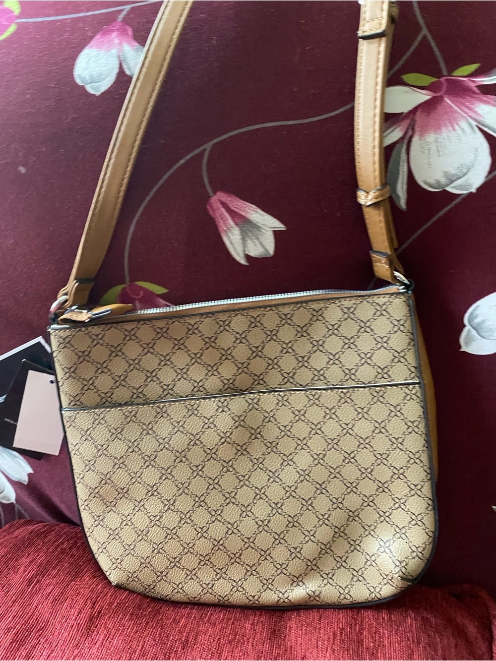 Nine West Tan Patterned Crossbody Bag